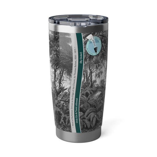 Engraved Vagabond 20oz Tumbler with Thomas Baines Painting, Travel Mug, Wanderlust Gift, Buffalo Lovers Gift, Adventure Tumbler, Western Art